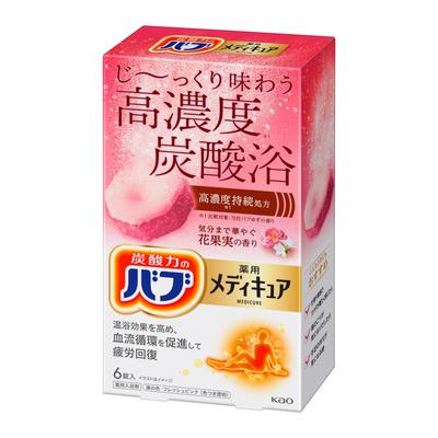Bub Medicure Flower and Fruit 6 Highly Concentrated Carbonated Hot Spring Ingredients the Bubbles of Scent, Tablets, (10x Bub)