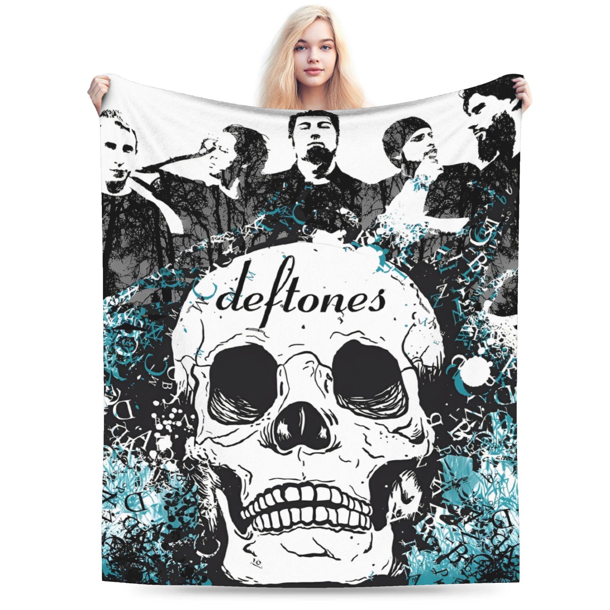 

Deftones Metal Band Blanket Soft Novelty Plush Bedding Throws For Couch Chair Sofa Bed Travel Flannel Bedspread Bed Cover 75x90cm