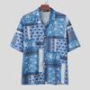 INCERUN Summer Men Lapel Neck Short Sleeve Print Beach Casual Holiday Hawaiian Shirts