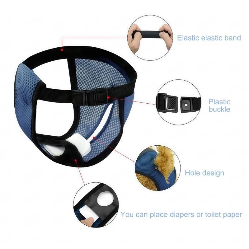  Adjustable Dog Diaper Breathable Protective Pants for Female Dog Heat Periods