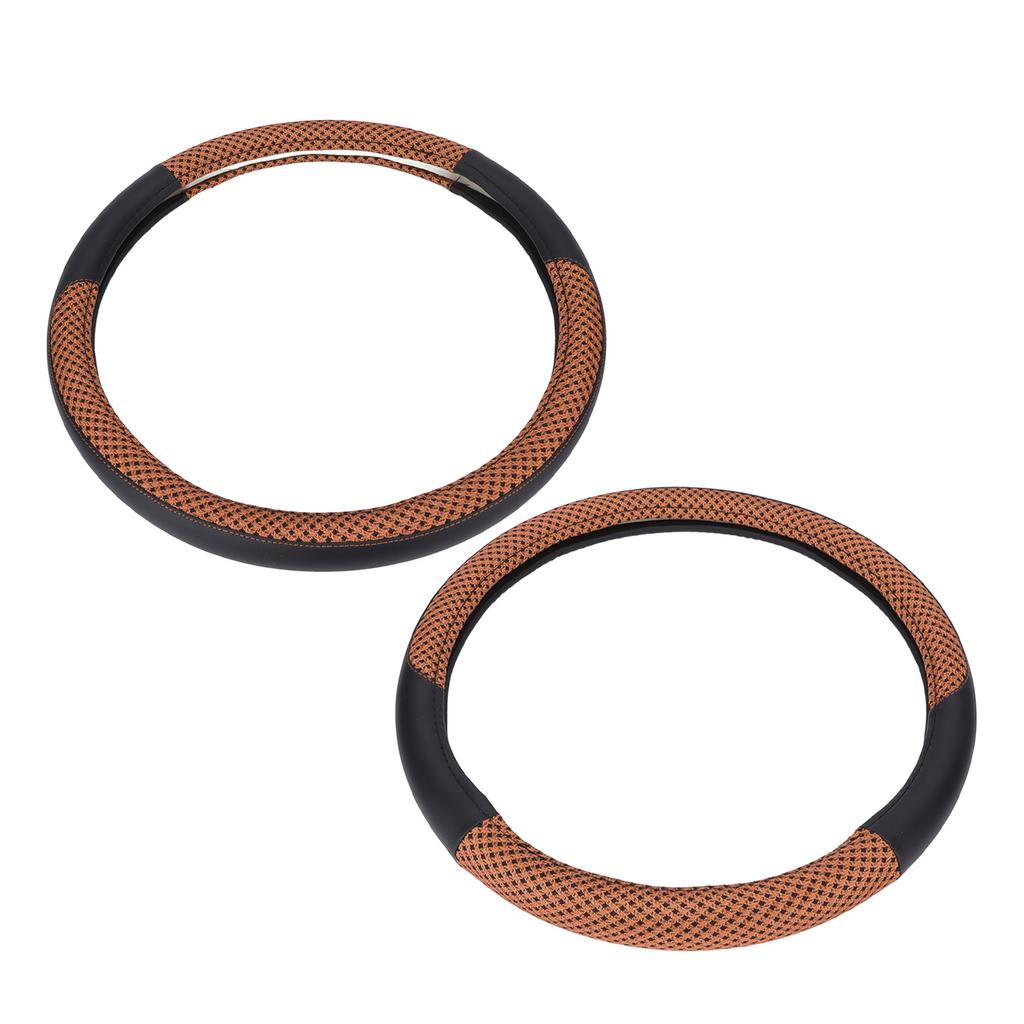 15in Car Steering Wheel Cover Protector Artificial Leather   for Diameter 14.5‑15in Modification