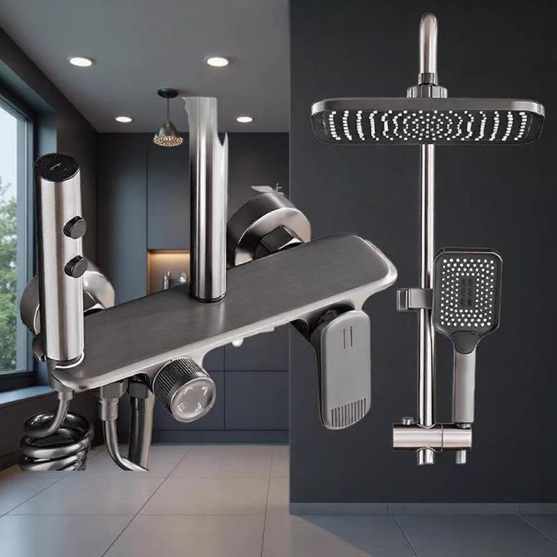 Hotel Booster Brass Shower Head and Faucet Set for Bathroom