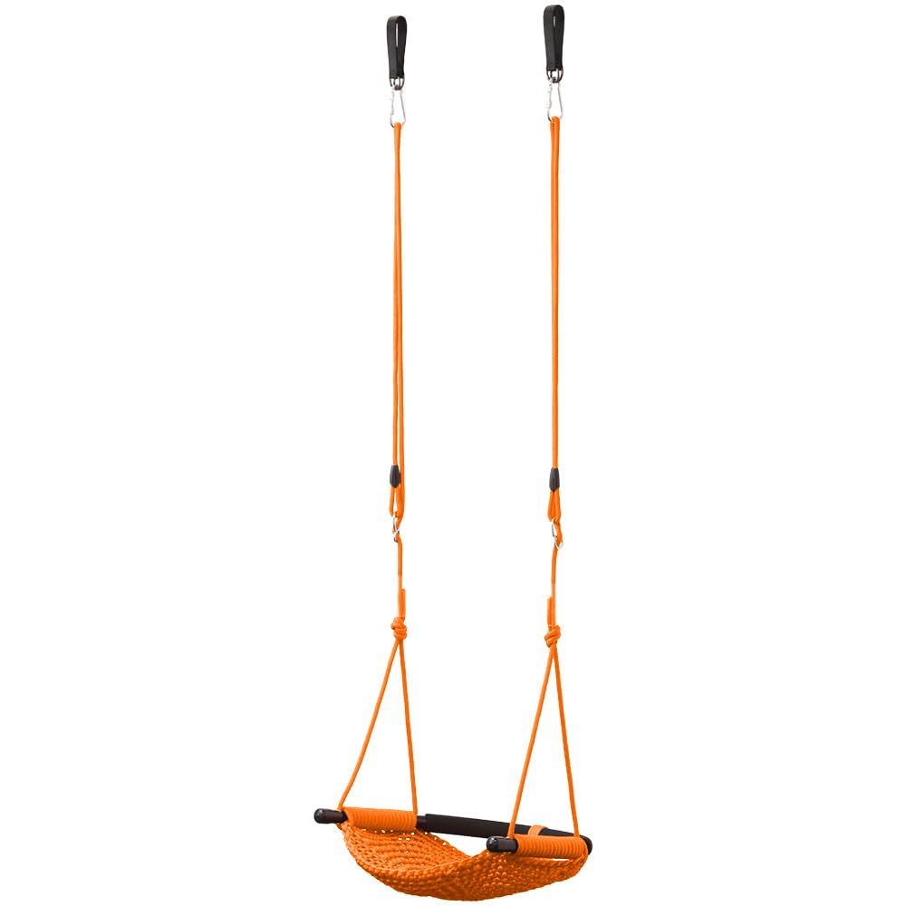 UPstore Swing Hammock for Children Adults Indoors Outdoors Large Seat Backrest Play Equipment Garden Outdoor Easy Installation (Orange/Orange)