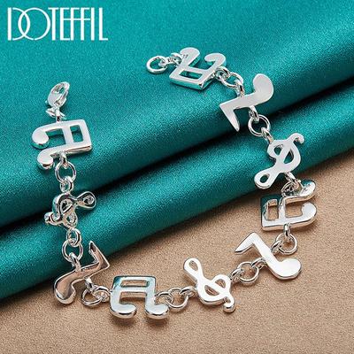 925 Sterling Silver Music Symbol Bransoletka Biżuteria