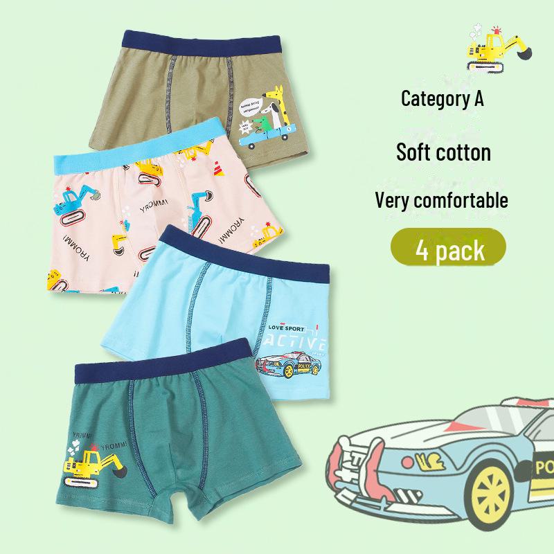 New Boys' Pure Cotton Boxer Shorts for Toddlers, Ages 2+