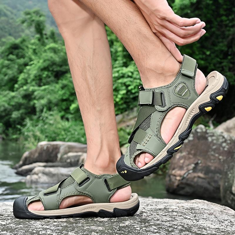 Summer Mens Large Size Genuine Leather Men Sandals Men Beach Sandals Outdoor Sandals for Men