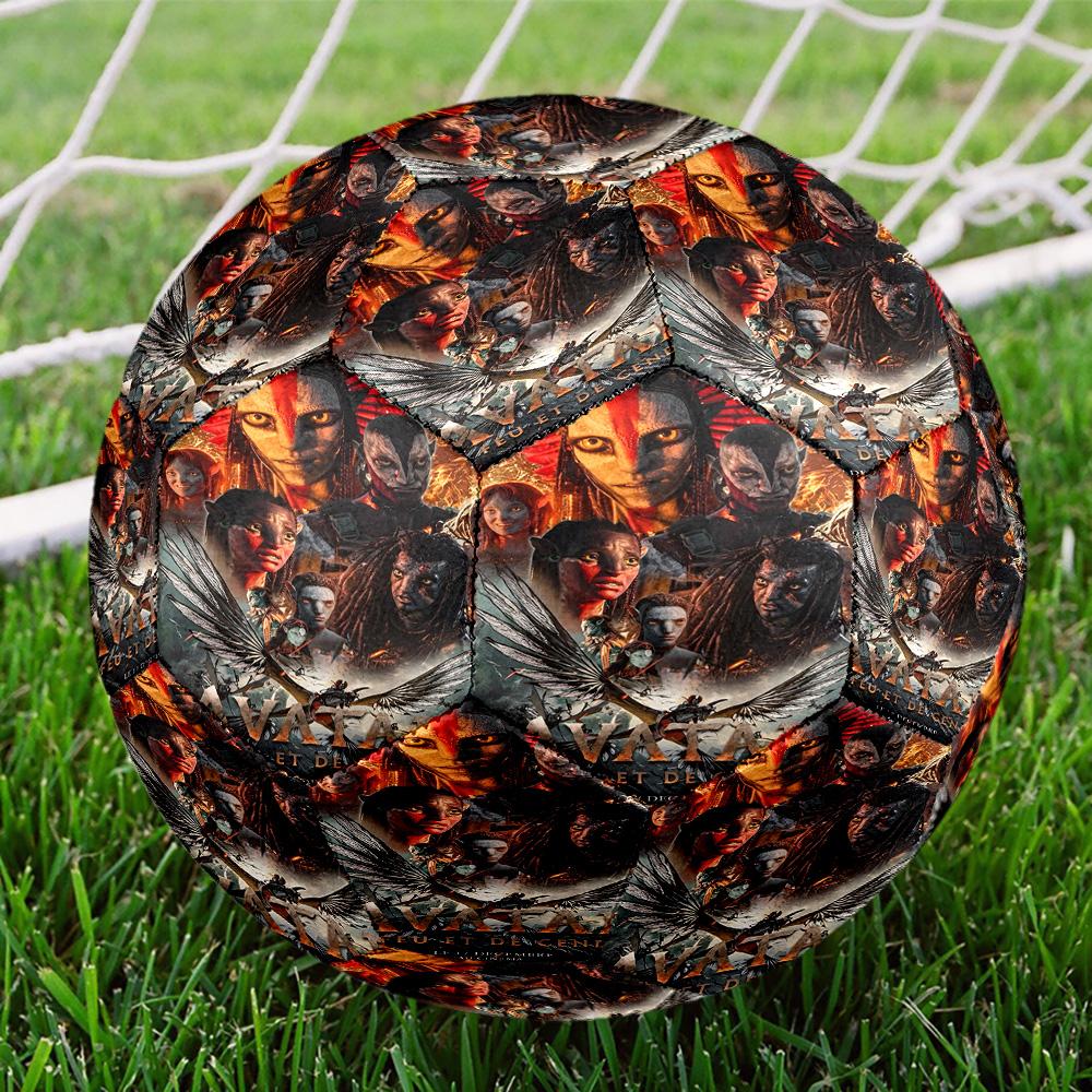 Avatar Print Size 5 Soccer Ball, Standard Match Football for Sports Game and Team Practice, Ideal Gift for Soccer Fans