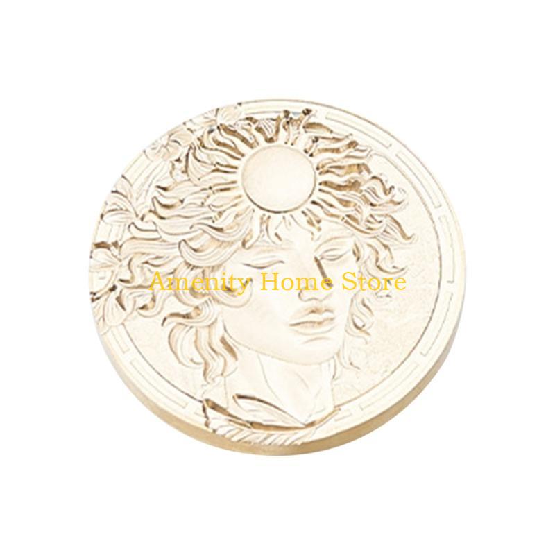 F26C Wax Stamp Head, 3D Embossed Wax Seal Stamp Head Replacement for Invitations Letter Envelope