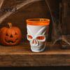 Scary Night Light Cup Halloween Glowing Skull Goblet, LED Up Candle Holder for Dual-purpose Party, Spooky Decor Bar Table, Haunted House Prop