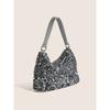 Spring New Sequined Design Women's Underarm Bag Temperament Soft Handle Sparkly Banquet Bag Classic Zip Up Lady Shoulder Bag
