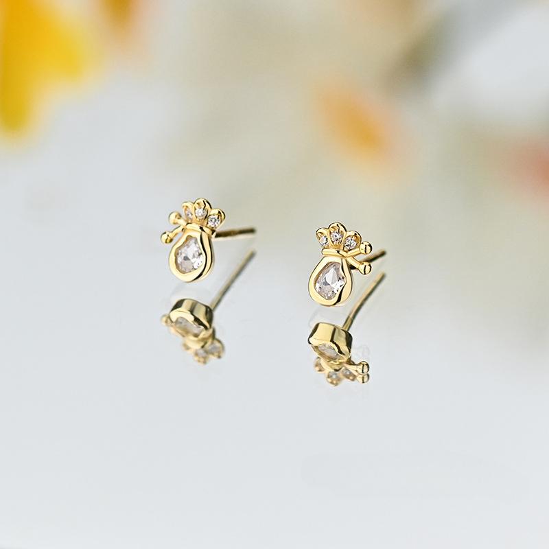 

Новые серьги в китайском стиле с бриллиантами в виде мешочка удачи для женщин, серьги в стиле ниши высокого класса, легкая роскошь