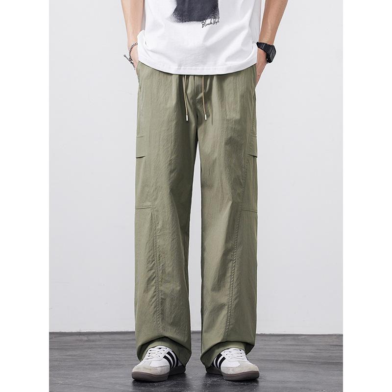 Mingge | Summer new outdoor sports casual paratrooper pants men's solid color versatile loose straight overalls