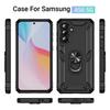High End Armor Car Magnetic Phone Case for Samsung Galaxy A57 A37 A27 A17 A07 A56 A36 A26 5G Metal Ring 360° Rotatable Bracket Shockproof Bumper Cover