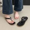 Korean Retro Style Toe Slippers Women's Outer Wear 2025 Summer New Flat-bottomed Leisure Vacation Style Flip-flop Beach Sandals