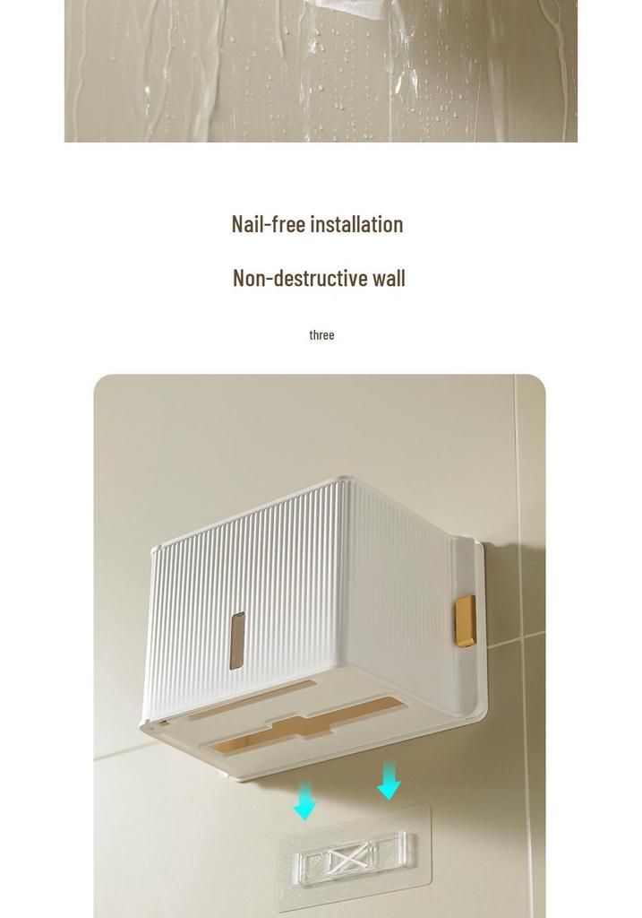Luxury Wall-Mounted Tissue Box with Magnetic Suction—High-End Face Towel Storage Rack & Large Capacity Toilet Paper Dispenser