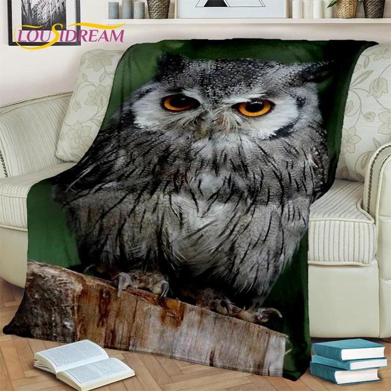 3D Cartoon Cute Owl Series HD Blanket,Soft Throw Blanket for Home Bedroom Bed Sofa Picnic Travel Office Rest Cover Blanket Kids