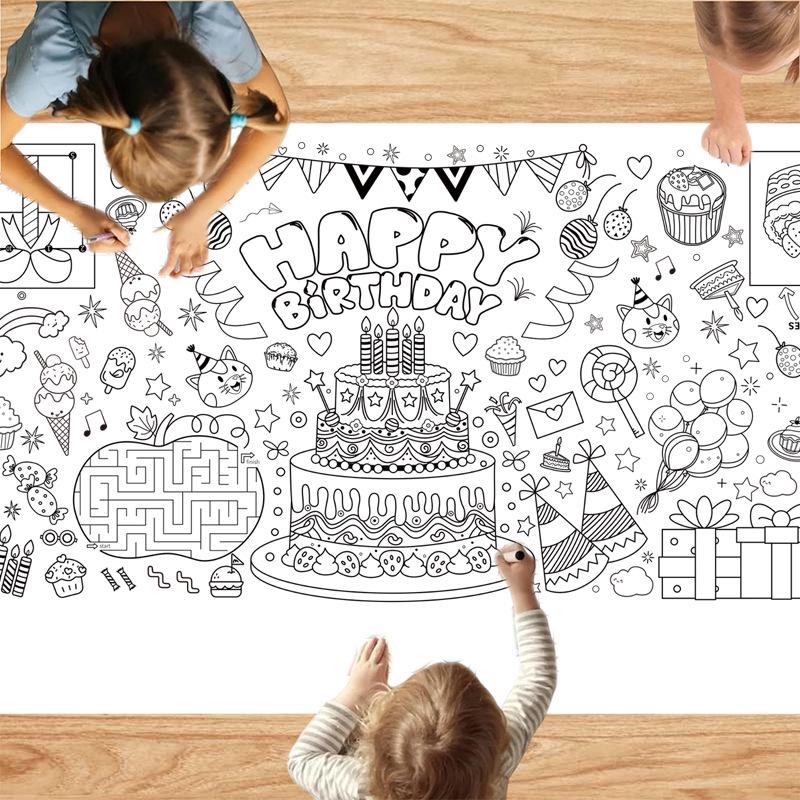 Halloween & Christmas Disposable Graffiti Paper Tablecloth for Parties & Birthdays