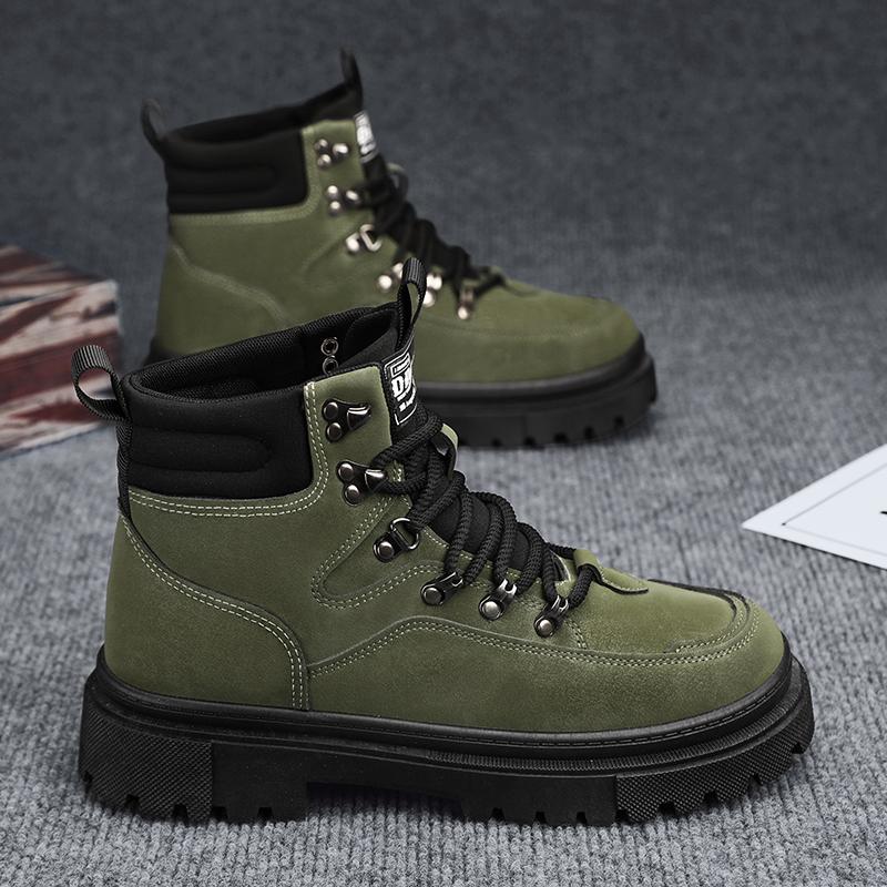 Nowe Męskie Klasyczne Jesienno-Zimowe Modne Wysokie Buty na Grubej Podeszwie do Skateboardingu Wygodne Miękkie Podeszwy Koszykarskie Sneakersy