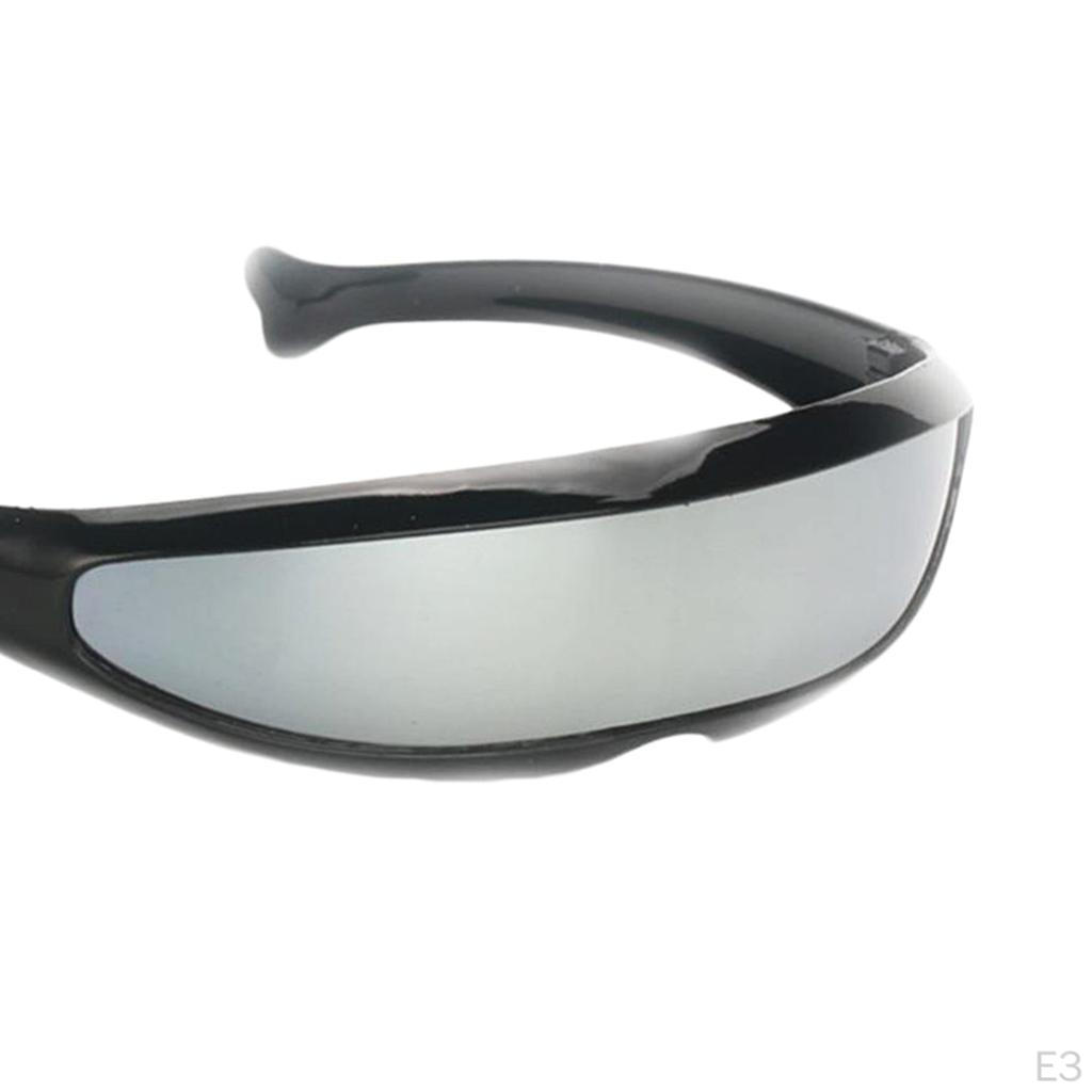 Futuristiske Smale Kyklop Farge Speilglass Visir Solbriller