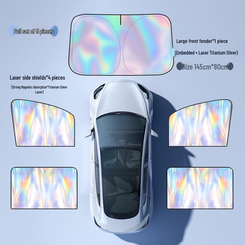 Yulan Car Sunshade Panel - Heat Insulation & Light Blocking Curtain for Front Windshield