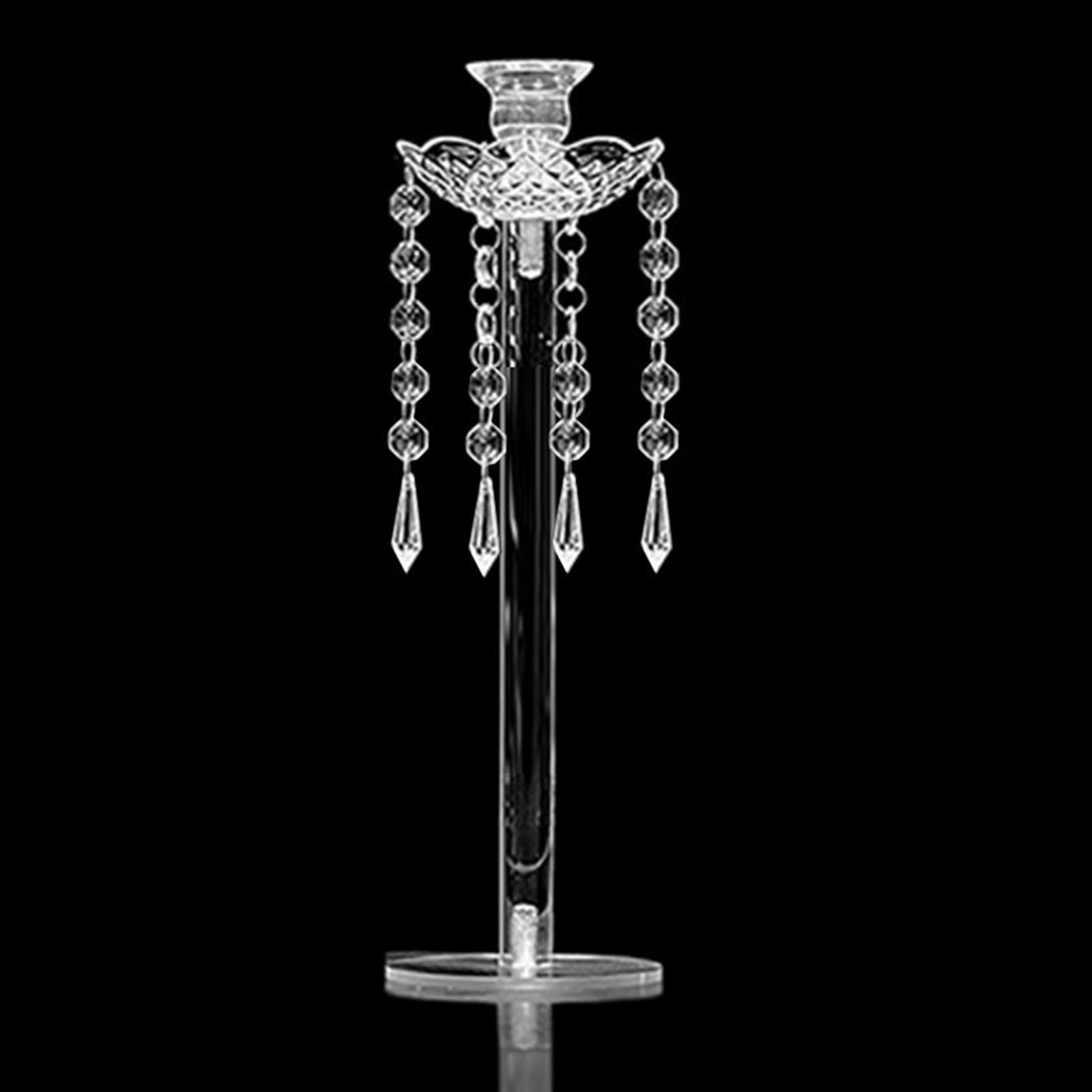 

Premium Acrylic Pillar Candle Holder Transparent Crystal Candlestick Stand for Table Centerpiece Wedding Decor