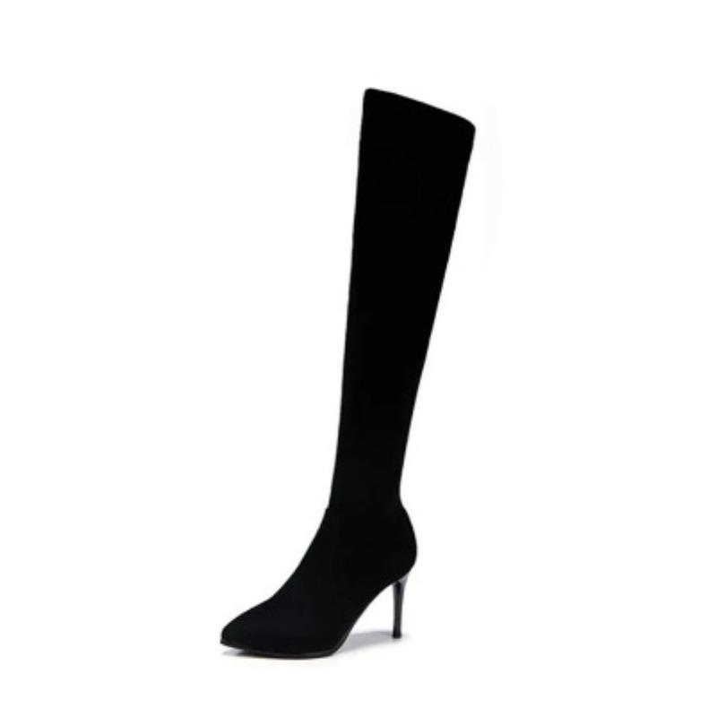 British Pointed Women's Boots Autumn and Winter Long Boots and Thin Heel Elastic Boots