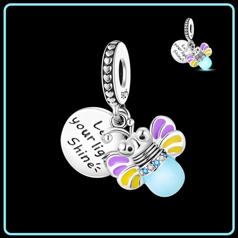 Copper Glow In The Dark Firefly Dangle Charms Fit Original Brand Bracelet And Necklace Jewelry Making Gift