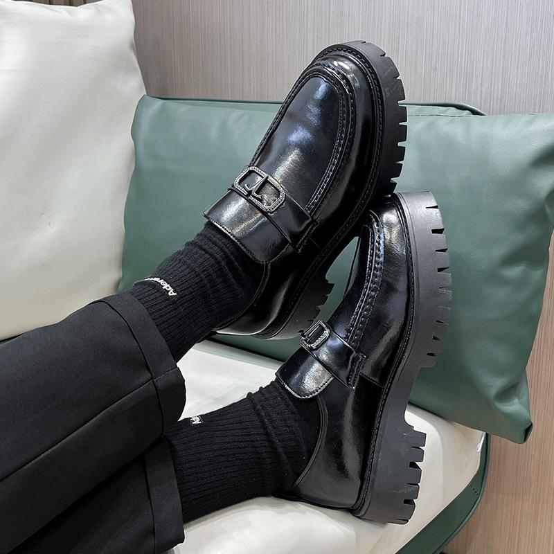 סתיו נעלי עור קז'ואל בריטיות לגברים גברים בגודל גדול בגודל פדאל נעלי נעלי ראש גדול וסוליות עבות לגברים 2136-T