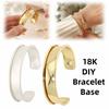18K Genuine Gold Wide Open Bangle Pure Copper Simple Bracelet Base  for Women