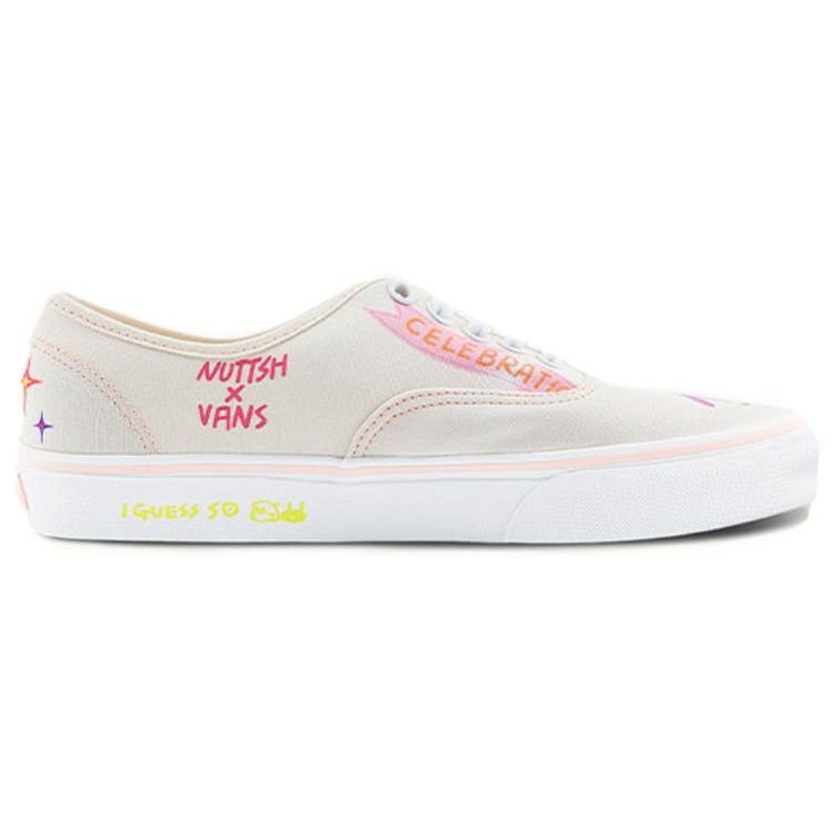 Vans Nuttsh X  Authentic Series Fashion Comfortable Low-Top Canvas Shoes Unisex Sneakers White Pink VN0A5KS9CCT