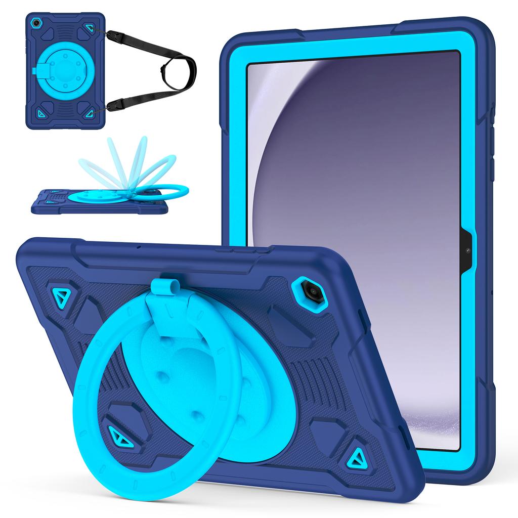 Tablet Case For Samsung Galaxy Tab A9 / Tab A11 Kickstand Space Planet PC + Silicone Tablet Cover with Shoulder Strap