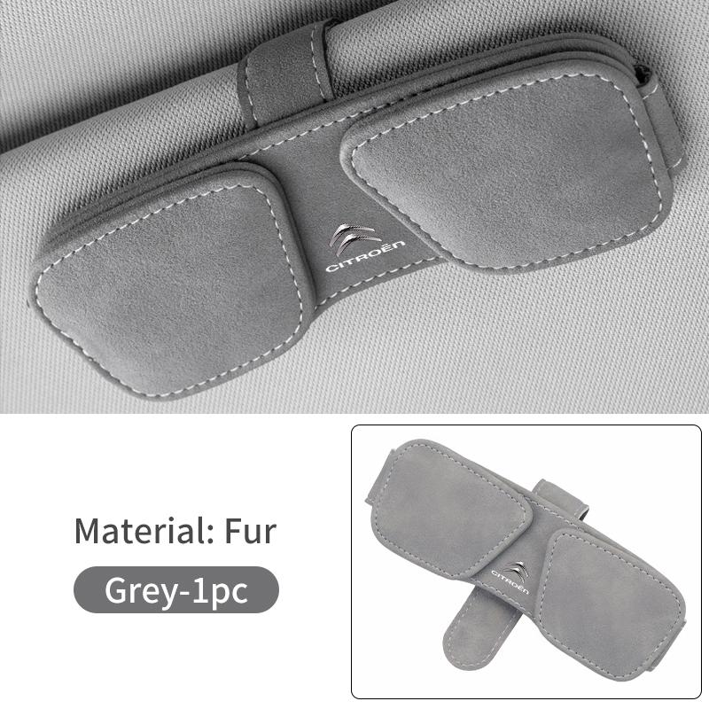 Suede Car Sun Visor Magnetic Holder Glasses Ticket Double Clip For Citroen C5 C1 C2 C6 C4L DS3 DS4 DS5 C-Elysee Grand Berlingo aje256
