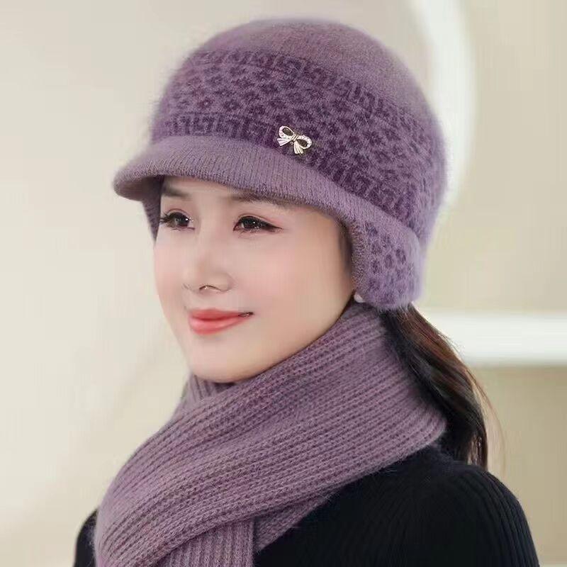 Winter Senior Hat Knitted Casual Warm Wool Hat