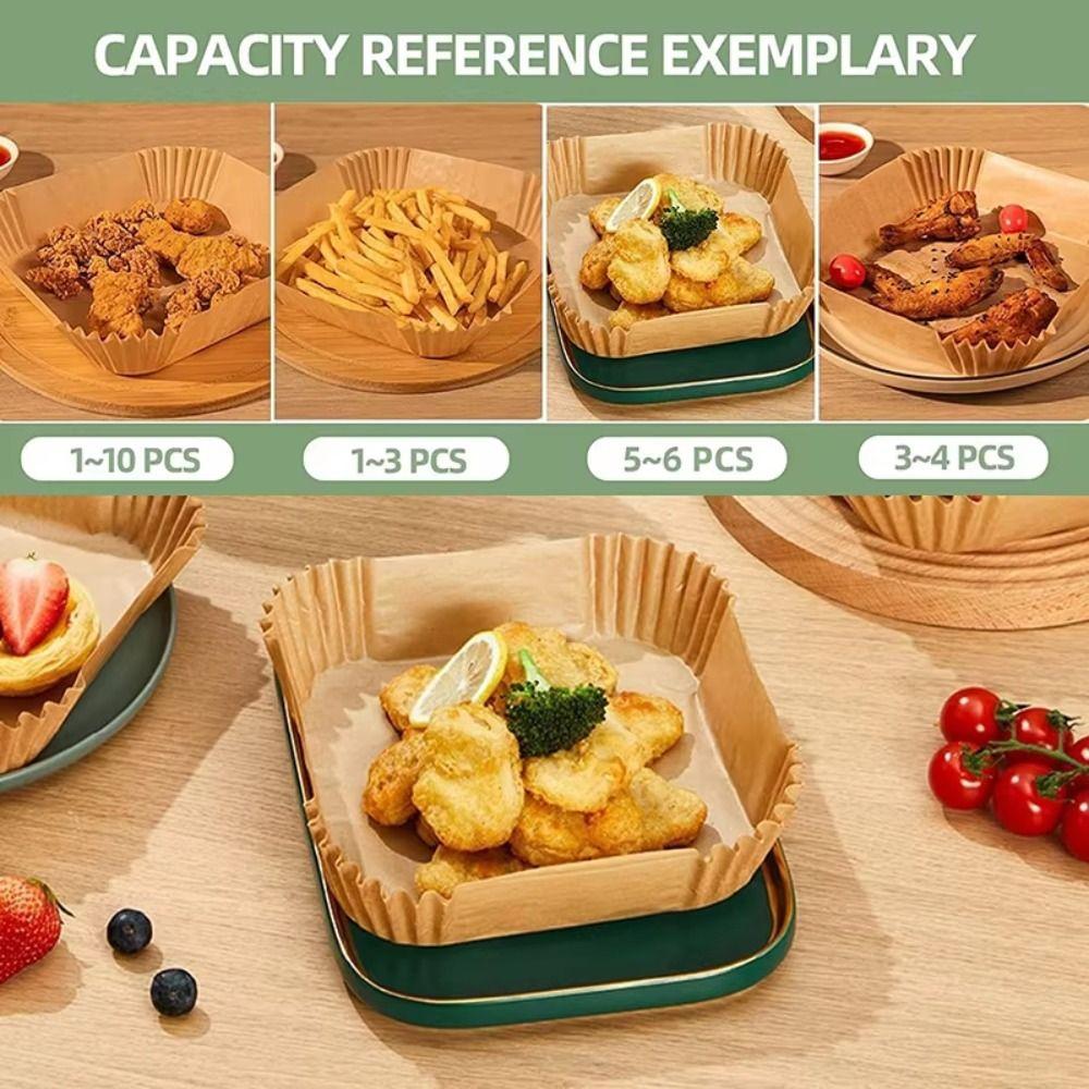20/50/100Pcs New Disposable Air Fryer Paper Oil Proof Waterproof Frying Paper Non-Stick Baking Paper for Steamer Muffin Cupcake