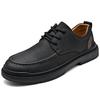 Fashion Men Leather Casual Shoes High Quality Minimalist Style Lace-up Walking Shoes Non-Slip Wear-Resistant Men's Office Dress Shoes