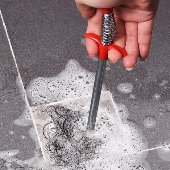 Drain Clog Remover Set Pipe Unblocking Hook Hair Catcher Drain Auger Cleaner Tool Bendable Metal Unclogger Hair Cleaner