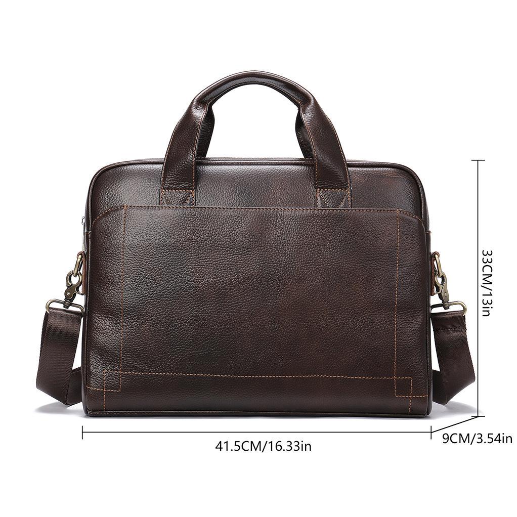 Men's Premium Leather Briefcase: Cowhide Handheld Business/Travel Computer Bag