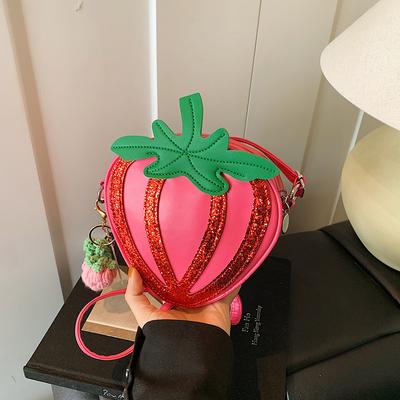 Cute Strawberry Bag 2025 New Mori Sweet Girl Fashion Sequined Shoulder Bag Foreign Versatile Small Messenger Bag