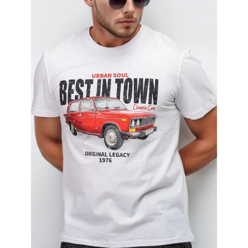 

Летний топ с круглым вырезом и 3D-принтом букв, модная повседневная мужская футболка с коротким рукавом XS