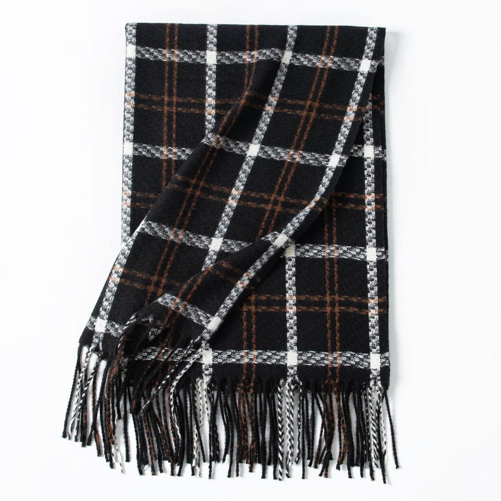 New sweet warm imitation cashmere scarf plaid student couple winter thickened warm scarf