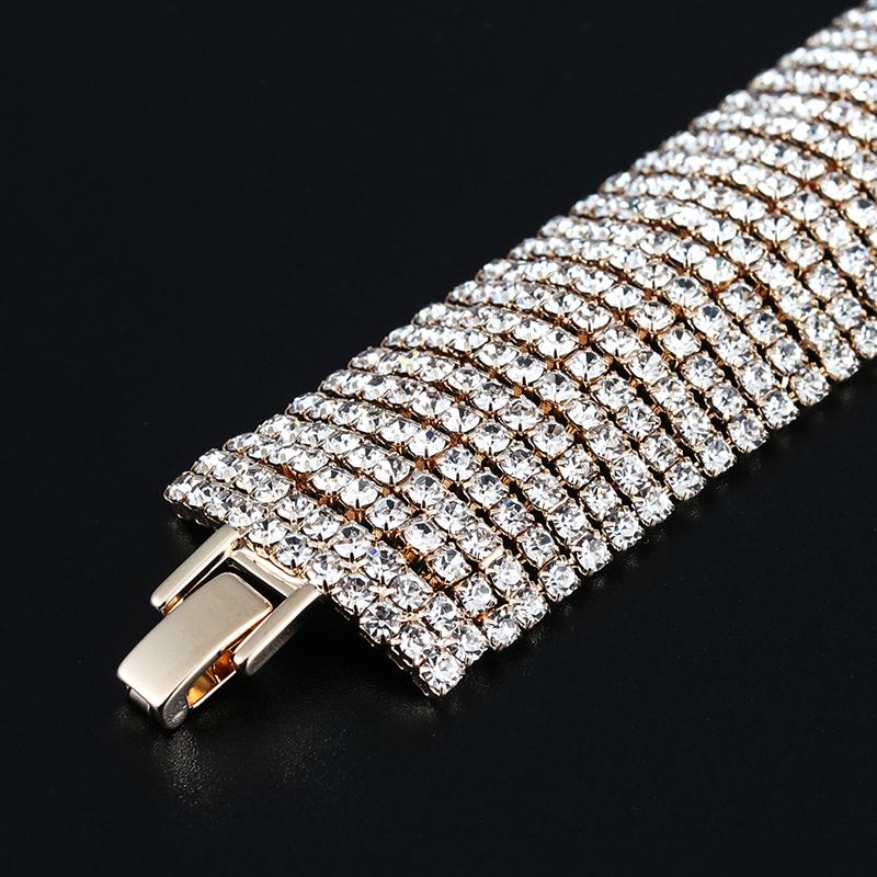 Fashion Women Rhinestone 11 Row Bracelet Fashion Adjustable Bangles Jewelry Nice Bracelet Gift Party Jewelry