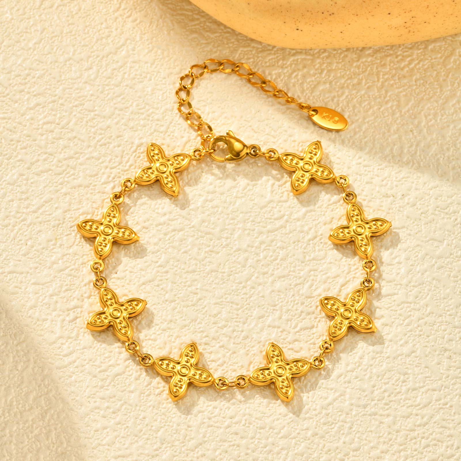 Stainless Steel Star Butterfly Rose Flower Bracelet for Women, High Quality Gold Plated Charm Bracelet,Luxury Waterproof Jewelry