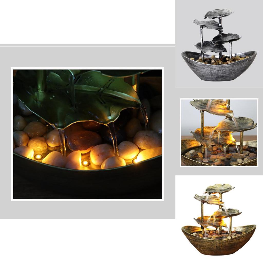 Lotus Leaf Ingot Minimalist Fountain With Abs Material For Home Decor And Gift