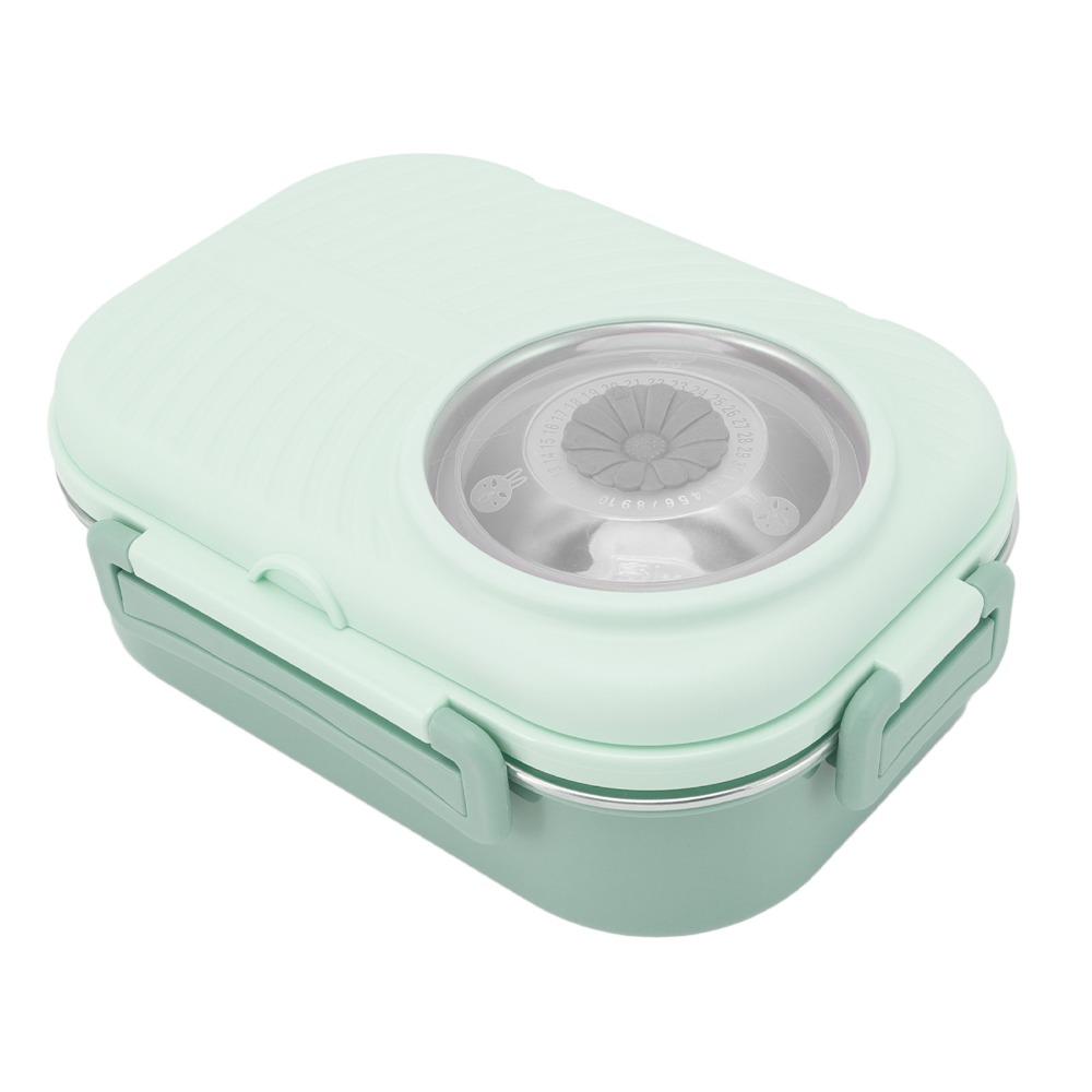 1450ml Lunch Storage Container 3 Compartment Thermal Lunch Box Double Layer Container For Travel