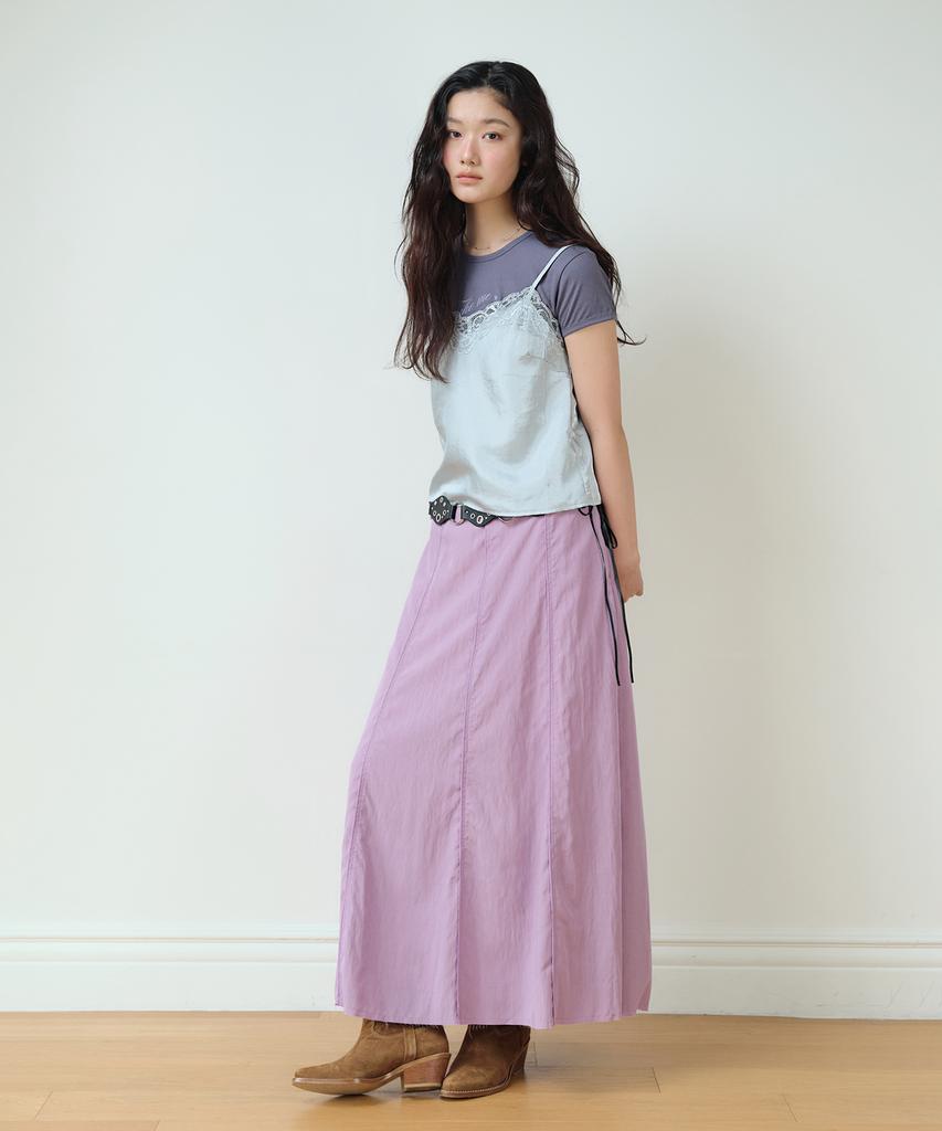 Hombadittingjeu Classic Panel Midi Skirt (Dusty Lilac)