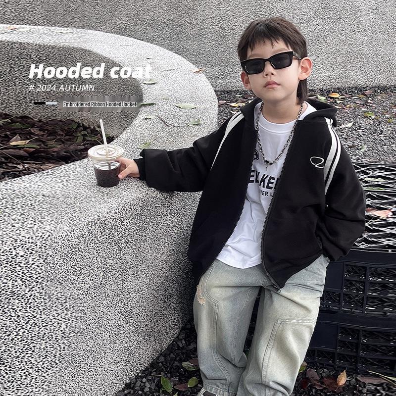 

Autumn Clearance: Korean Style Kid s Hoodie with Ribbon 130 cm хізер сірий колір