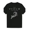 European Sizes Men's "The Witch" Graphic T-Shirt - Vintage Y2K Inspired, Black Short Sleeve with Goat Design, Casual Summer Wear, Machine Washable