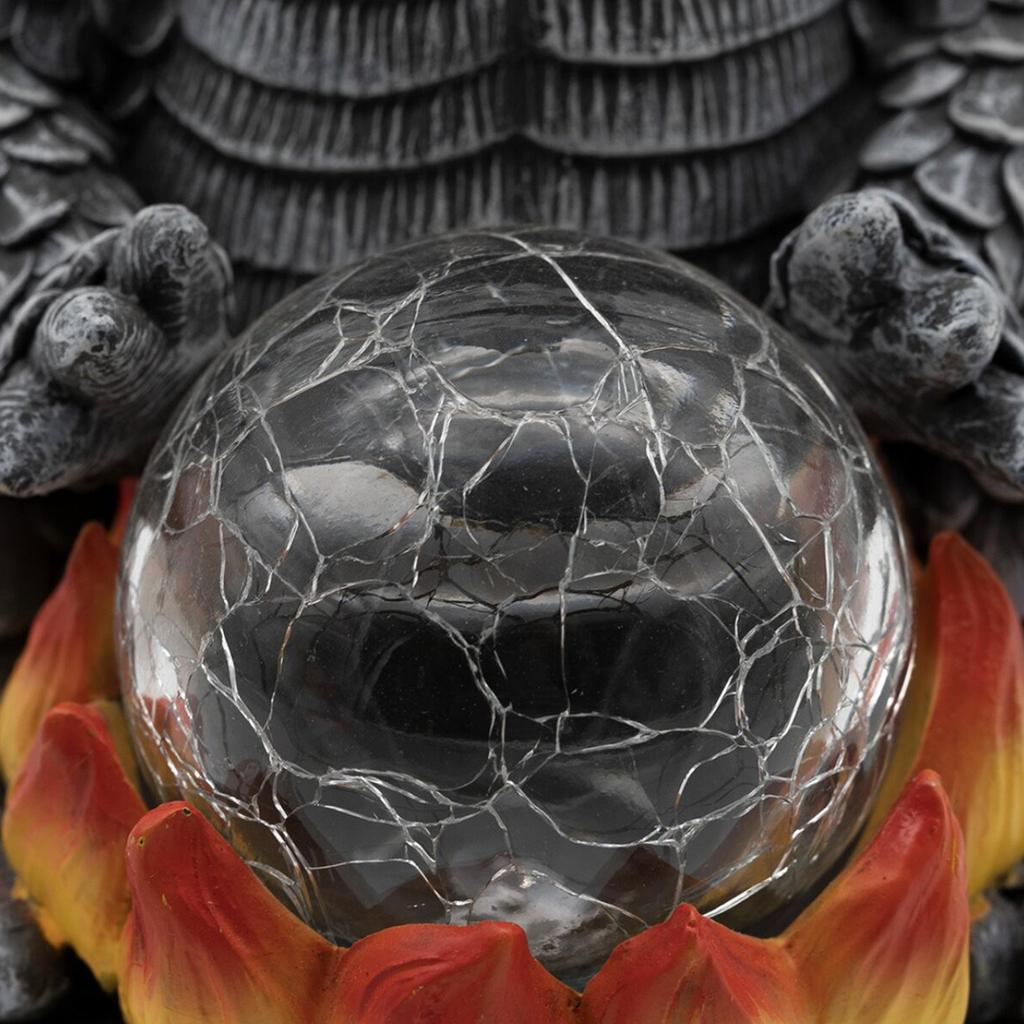 Solar Powered Moon Lamp, Outdoor Garden Decoration,Resin Dragon Sculpture Ornament Craft Ornament Art