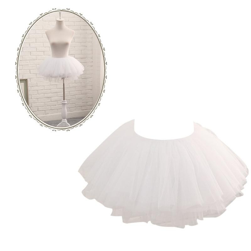 Jupe Courte Tutu Danse Ballet Bulle Vintage Superposée Plissée Couleur Unie Tulle Jupon Cosplay Fête Costume