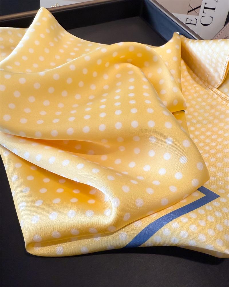 2026 New Polka Dot Print Shawl Square Scarf for Women Wraps Neckerchief Female Hair Bands Ribbon Headband Bandana